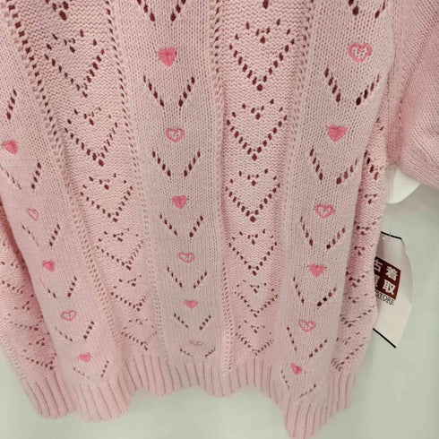 ファーファー furfur ハート刺繍アイレット 半袖ニット セーター レディース ONE SIZE