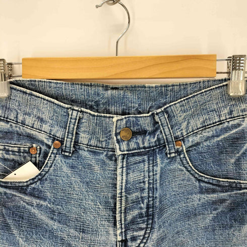 空 KU 虎 プリント ウォッシュドフレアデニム メンズ 30