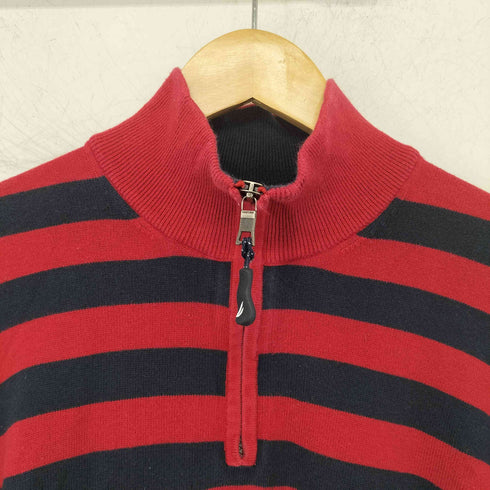 ノーティカ NAUTICA ボーダー ハーフジップニット メンズ import:XL