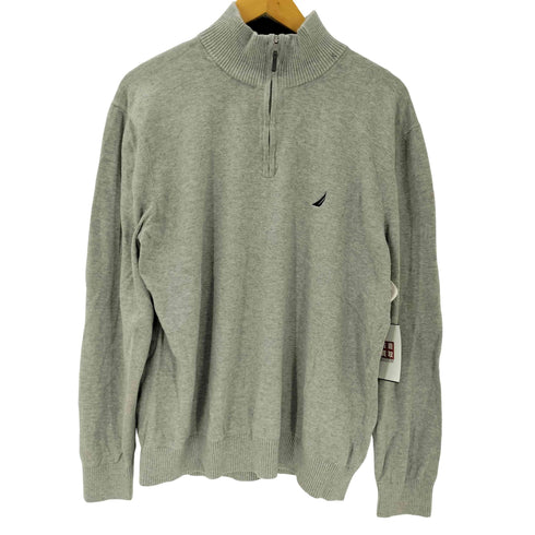 ノーティカ NAUTICA ロゴ刺繍 ハーフジップニット メンズ import:XXL