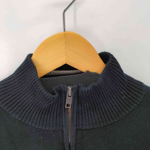 トミーヒルフィガー TOMMY HILFIGER ロゴ刺繍 ハーフジップニット メンズ import:XXL