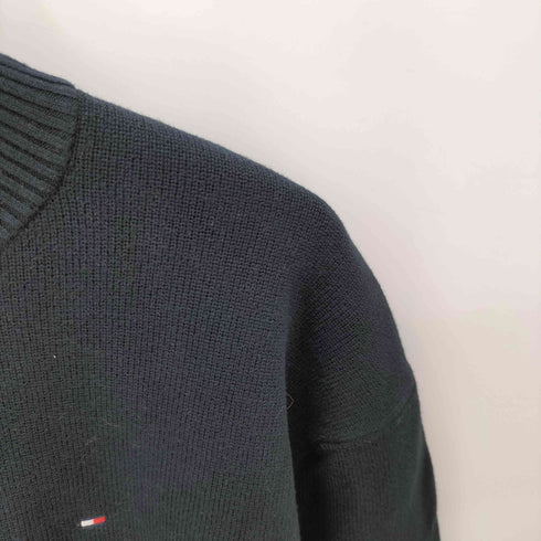 トミーヒルフィガー TOMMY HILFIGER ロゴ刺繍 ハーフジップニット メンズ import:XXL