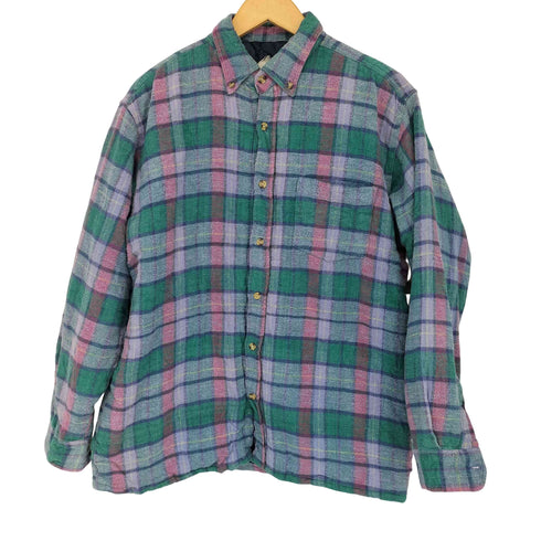 ベーシックエディションズ BASIC EDITIONS 90s チェック柄 中綿 ネルシャツ メンズ import:L