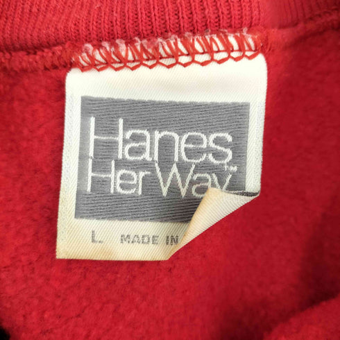 ヘインズ Hanes 80-90s USA製 Her Way クルーネック 無地 ラグランスウェット メンズ import:L
