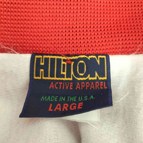 ヒルトン HILTON 80s USA製 バックプリント スナップボタン ナイロンスタジャン ブルゾン メンズ import:L