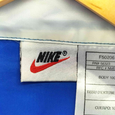 ナイキ NIKE 90S 白タグ 両面 センター スウッシュ 刺繍 プルオーバー ナイロン ジャケット メンズ import:L