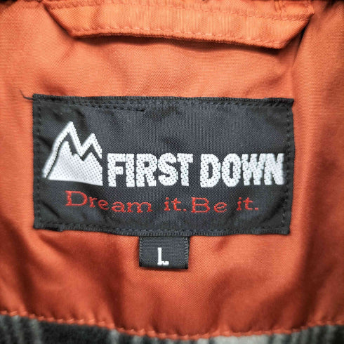 ファーストダウン FIRST DOWN 裏地 チェック フリース ジップアップ パテッド ジャケット メンズ import:L