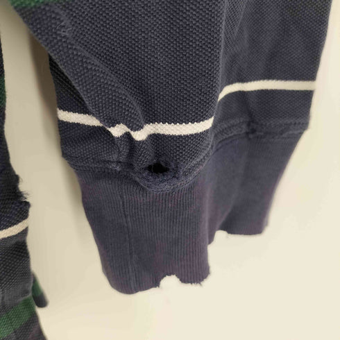 ポロバイラルフローレン Polo by RALPH LAUREN 90S ポニー刺繍 ボーダー L/S ポロシャツ 鹿の子 メンズ