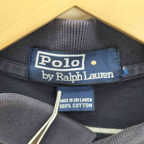 ポロバイラルフローレン Polo by RALPH LAUREN 90S ポニー刺繍 ボーダー L/S ポロシャツ 鹿の子 メンズ