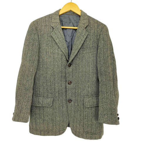 ジェイプレス J.PRESS ヘリンボーン バスケットボタン 背抜き 3B ウール テーラードジャケット メンズ C-94 W-84 T-170