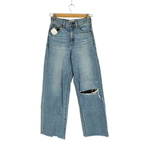 アズールバイマウジー AZUL by moussy DAMAGED STRAIGHT DENIM レディース S