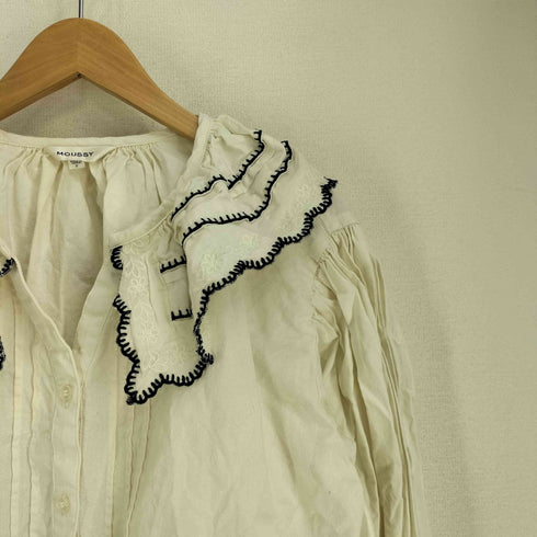マウジー moussy EMBROIDERY LACE FRILL トップス レディース FREE