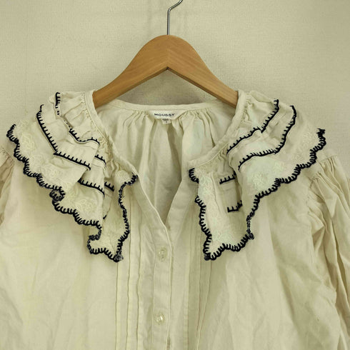 マウジー moussy EMBROIDERY LACE FRILL トップス レディース FREE