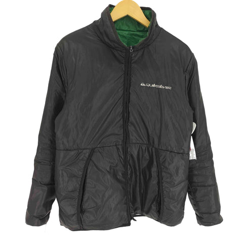 クイックシルバー Quiksilver 90-00S ロゴ刺繍 リバーシブル ジップアップ 中綿 ジャケット Y2K メンズ import:M