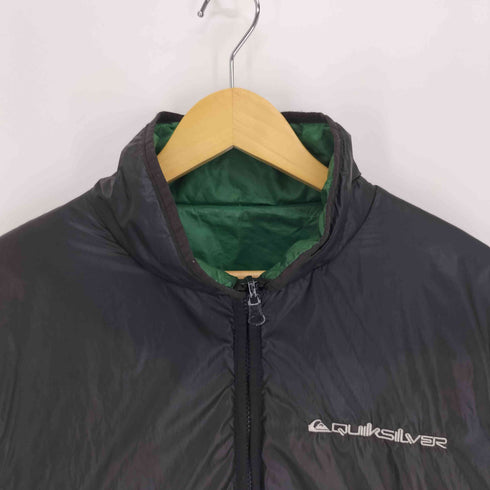 クイックシルバー Quiksilver 90-00S ロゴ刺繍 リバーシブル ジップアップ 中綿 ジャケット Y2K メンズ import:M