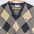 シュミーズラコステ CHEMISE LACOSTE 70S ワンポイントワッペン アーガイル柄 プルオーバー Vネック ニット セーター メンズ 4