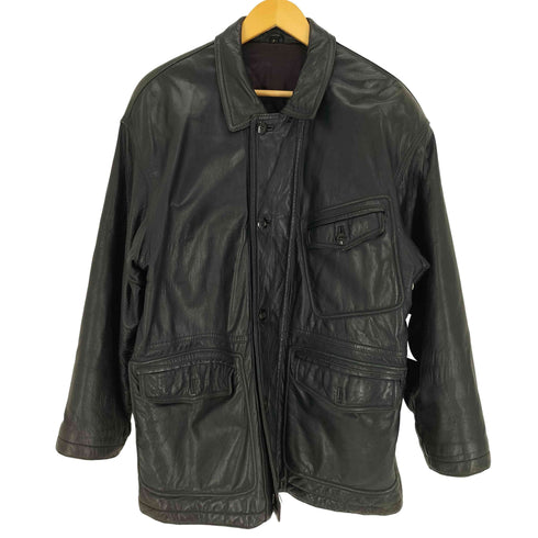 コムサデモード COMME CA DU MODE TETSU 90S ジップアップ ラムレザー ジャケット 裏地キルト メンズ
