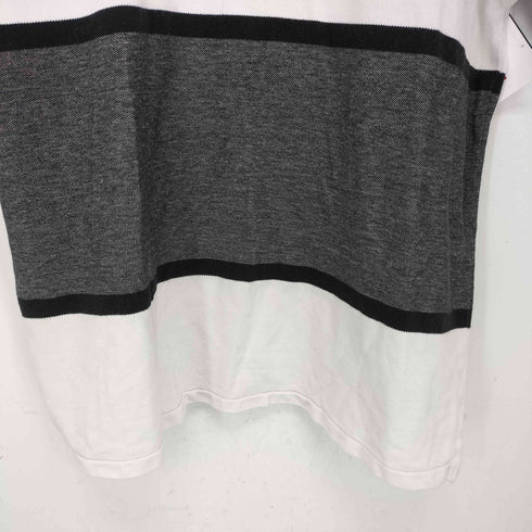 ANTIGUA 90s 企業ロゴ ワンポイント刺繍 ボーダー S/S ポロシャツ メンズ import:XL