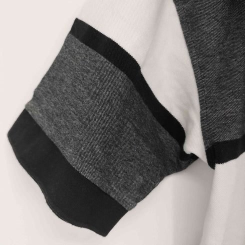 ANTIGUA 90s 企業ロゴ ワンポイント刺繍 ボーダー S/S ポロシャツ メンズ import:XL