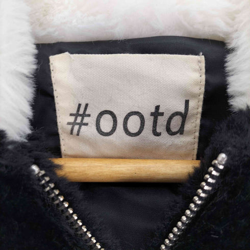 #OOTD 袖ロゴ ダブルフーディー ファージャケット レディース FREE