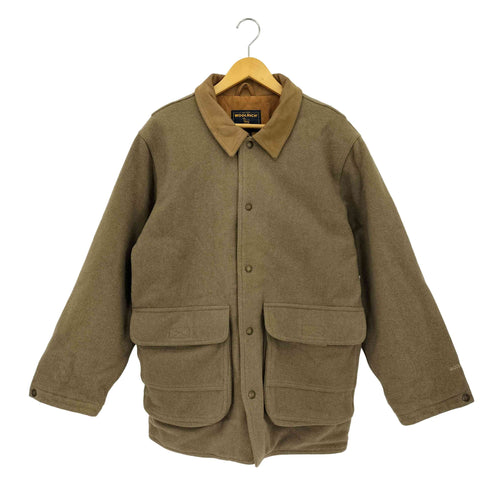 ウールリッチ WOOLRICH DK WHEAT HEATHER レザーカラー ウールメルトン スナップボタン ハンティングジャケット メンズ M