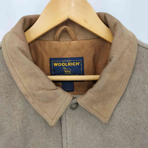 ウールリッチ WOOLRICH DK WHEAT HEATHER レザーカラー ウールメルトン スナップボタン ハンティングジャケット メンズ M