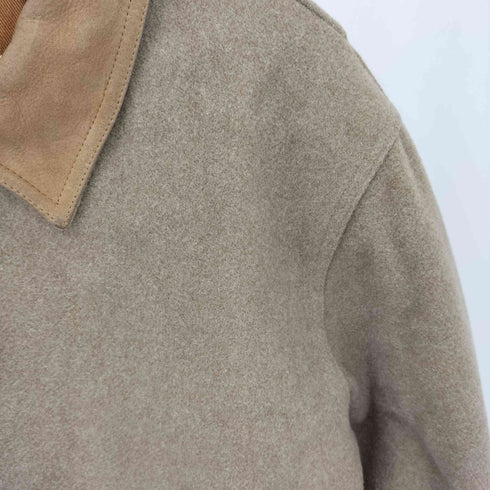 ウールリッチ WOOLRICH DK WHEAT HEATHER レザーカラー ウールメルトン スナップボタン ハンティングジャケット メンズ M