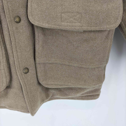 ウールリッチ WOOLRICH DK WHEAT HEATHER レザーカラー ウールメルトン スナップボタン ハンティングジャケット メンズ M