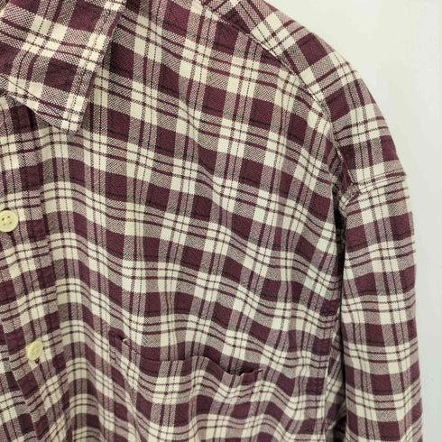 エディーバウアー Eddie Bauer 90s 白タグ マドラスチェック レギュラーカラー 長袖シャツ メンズ L