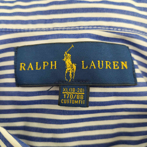 ラルフローレン RALPH LAUREN CUSTOM FIT ポニー 刺繍 ボタンダウン L/S ストライプ シャツ メンズ import:XL