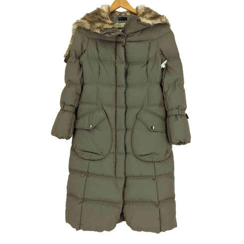 ベネトン BENETTON ジップアップ ファー ダウンコート レディース 40