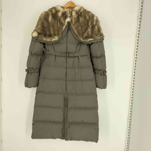 ベネトン BENETTON ジップアップ ファー ダウンコート レディース 40