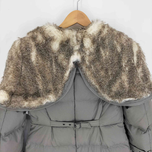ベネトン BENETTON ジップアップ ファー ダウンコート レディース 40