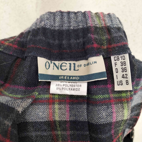 オニールオブダブリン ONEIL OF DUBLIN チェック柄プリーツ巻きスカート レディース US 8
