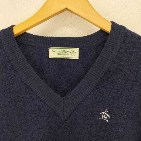 マンシングウェア GRANDSLAM MUNSINGWEAR Vネック ワンポイント刺繍 L/Sニット メンズ import:XL