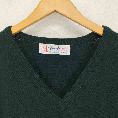 プリングル Pringle 90s スコットランド製 ウール 無地 L/S ニット セーター メンズ JPN:48