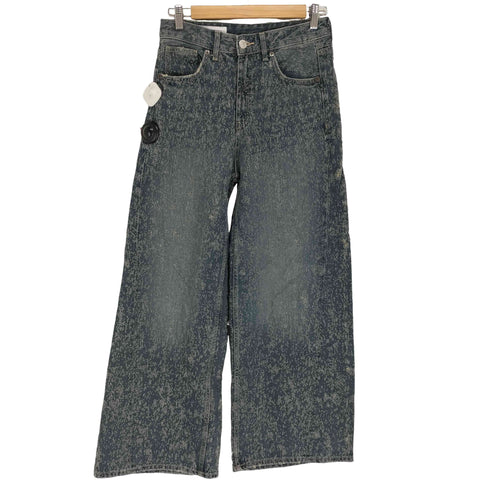 ザラ ZARA HIGH-RISE WIDE-LEG ダメージ加工 ジップフライデニムパンツ メンズ 34