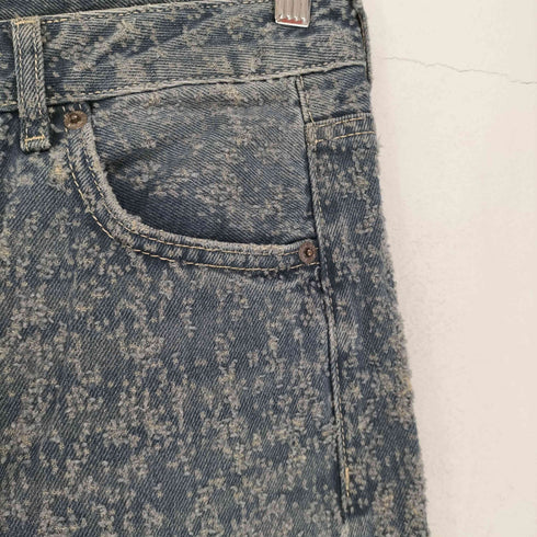 ザラ ZARA HIGH-RISE WIDE-LEG ダメージ加工 ジップフライデニムパンツ メンズ 34