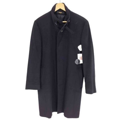 サヴィルロウ SAVILE ROW カシミヤ100% 比翼 スタンドカラー コート チンストラップ付き メンズ import:M