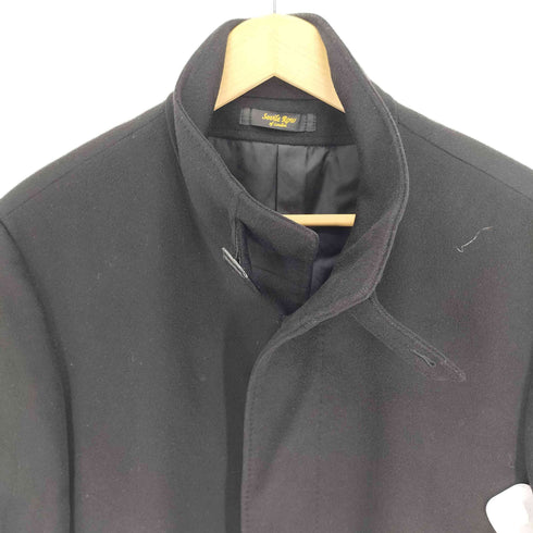 サヴィルロウ SAVILE ROW カシミヤ100% 比翼 スタンドカラー コート チンストラップ付き メンズ import:M