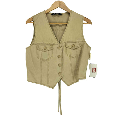 ザラ ZARA ウォッシュ加工ベスト レディース M