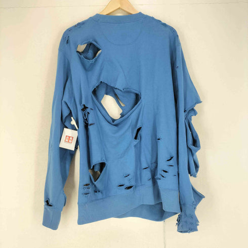 ユニクロ UNIQLO ダメージ加工クルーネックトレーナー メンズ XL