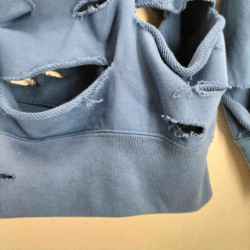 ユニクロ UNIQLO ダメージ加工クルーネックトレーナー メンズ XL