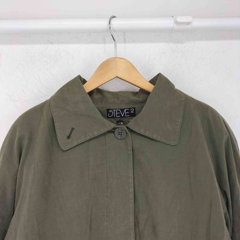 ピーチスキン ステンカラーコート レディース