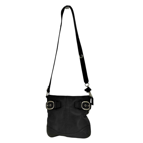 コーチ COACH シルバーバックル レザー ダッフル ショルダーバッグ レディース