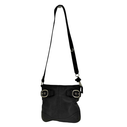 コーチ COACH シルバーバックル レザー ダッフル ショルダーバッグ レディース