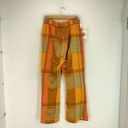 ポールスミス Paul Smith チェック柄リネン混フレアパンツ レディース M