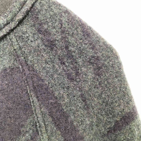 ゲンテン genten 総柄 ボタンレス ノーカラー ウールジャケット レディース JPN:40