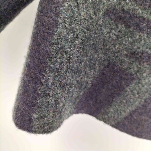 ゲンテン genten 総柄 ボタンレス ノーカラー ウールジャケット レディース JPN:40