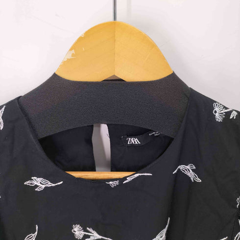 ザラ ZARA エンブロイダリーポプリンワンピース レディース import:S